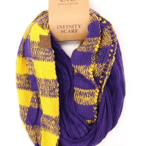 Purple and Gold Buffalo Check Game Day C.C Infinity Scarf - LSU